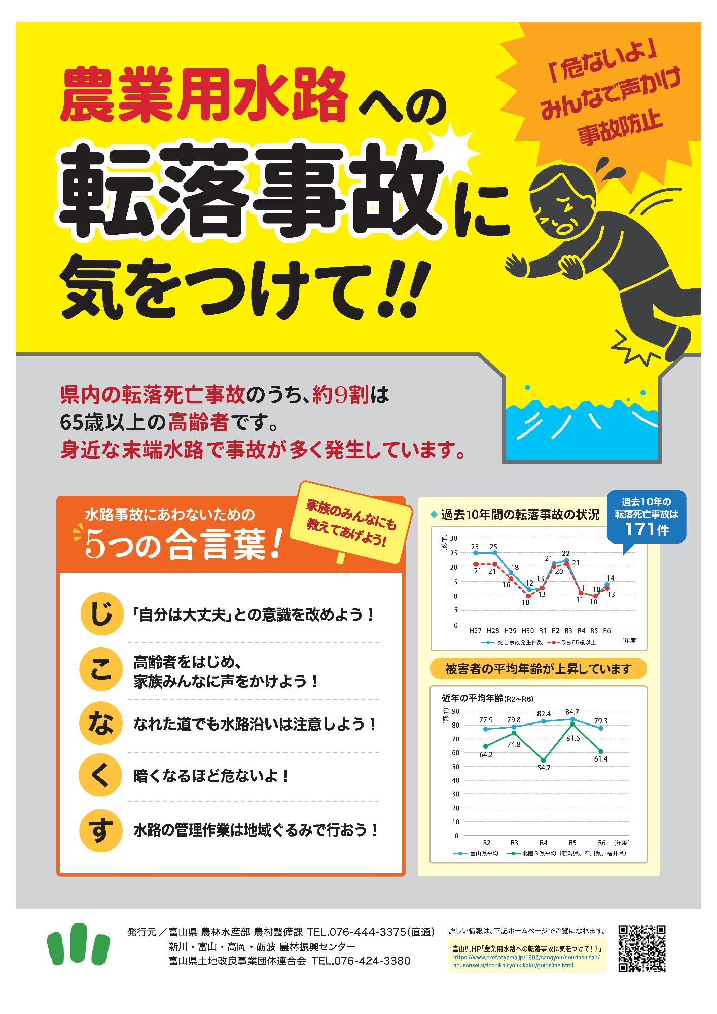 農業用水路転落防止チラシ