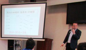 講師の土井氏がプロジェクターに映し出された内容を説明している様子の写真